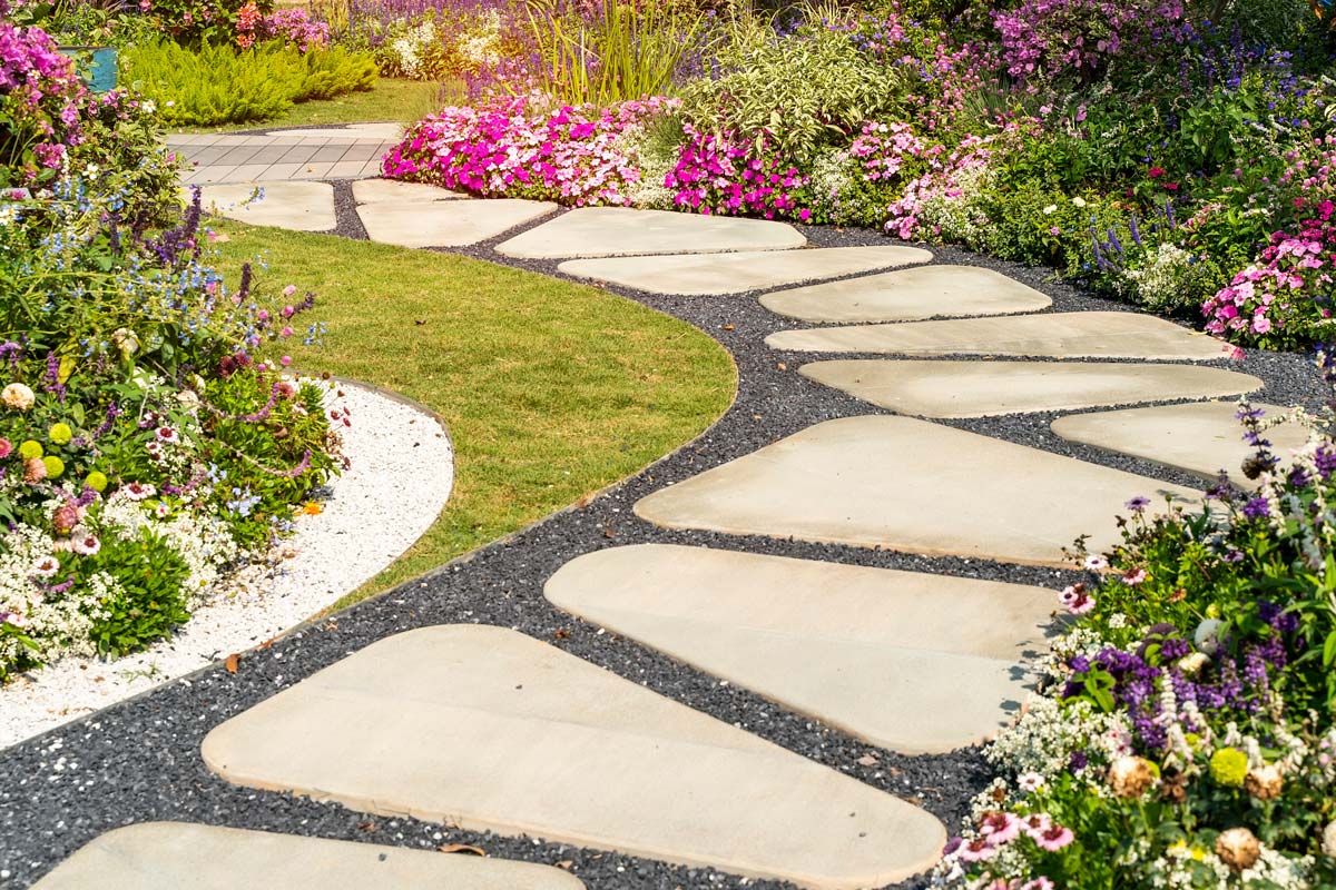 Path leading through a garden