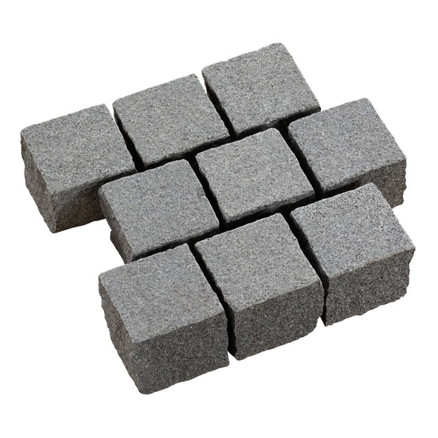 Pflastersteine Granit Anthrazit First Class in dunkler Granitoptik mit präzise gesägten Kanten