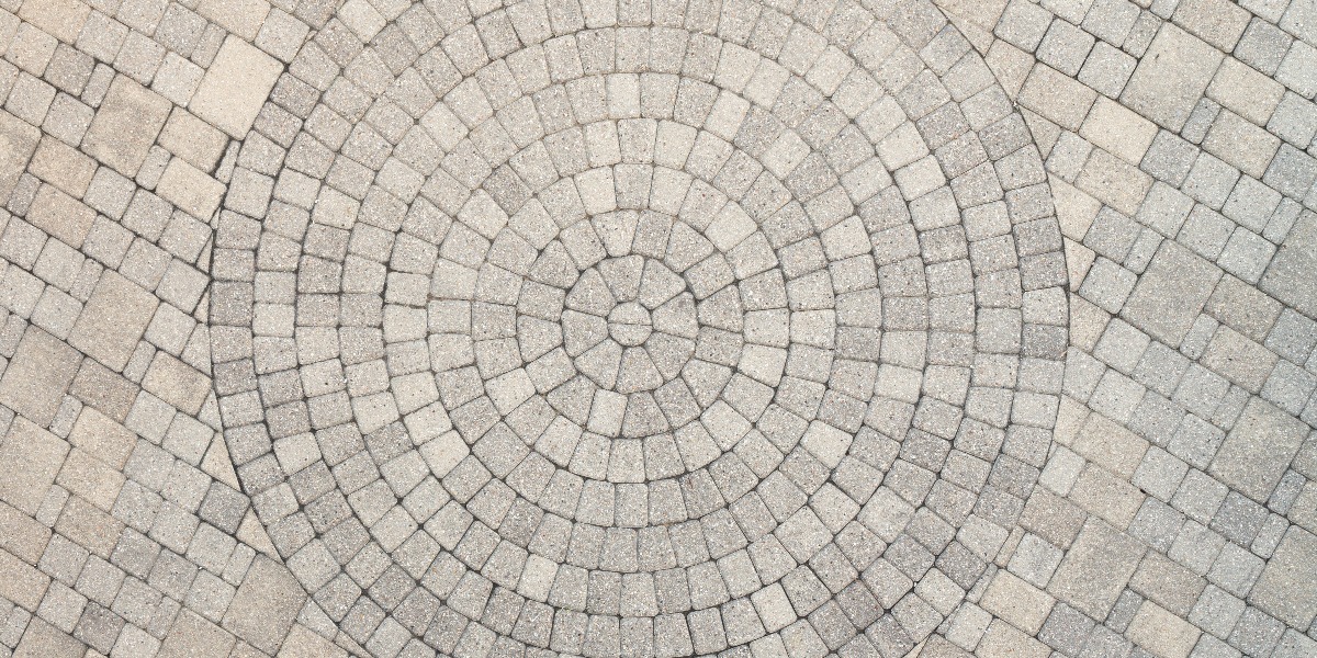 „Zentralansicht des Terrassen-Kreisdesigns aus der Vogelperspektive